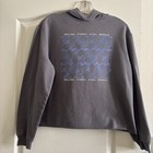     rolling Stones Steel Wheels Grey Cropped Hoodie Sweatshirt Women   s Lrg  1