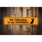 Humor Dog Sign Chihuahua Warning Aluminum Metal Plaque Wall Decor Sign