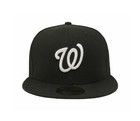 New Era 59fifty Men Women Boys Hat Basic Washington Nationals  w  Black Cap