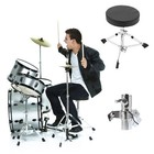 Drum Throne Saddle Seat Height Adjustable Thick Padded Drum Stool W  Drumsticks