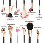 Premium Travel Makeup Brush Set 12 Pieces Essential Cosmetic Tools Synthetic Hai