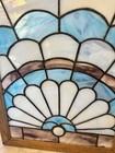Beautiful Stained Glass Frame 2ft Tall Blue White Purple Vintage Glass