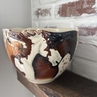 Happy Appy Valley Studio Horse Bowl Vintage  Unique Rate Pottery Ohio Equestrian