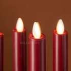 9 5  Luminara Burgundy Flameless Remote Taper Candles W moving Wick Set Of 8
