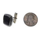 925 Sterling Silver  Mens Black Onyx Cuff Links  20mm Cufflinks  Black Onyx  Sil