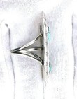 Vintage Handmade Navajo Southwest Pure Sterling Silver Turquoise Cabochon Ring