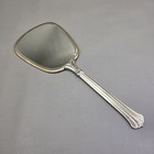 Vintage Floral Embroidered Hand Mirror Brass Silver Tone Vanity Mirror Art Deco