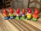 Vintage German Plastic Gnomes Fairy Garden Lot Of 6