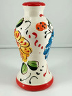 80s Vintage Hand Painted Hand Made Spain Elaboration Artisanal Multi Color Vase