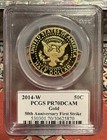2014-w Gold Kennedy Half Dollar 50th Anniversary Pcgs Pr70 First Strike