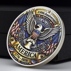 America 250th Anniversary Silver Plated Medal Patriotic Eagle Challenge Coin