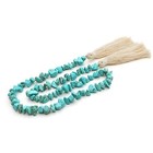 Natural Gemstone Bead Garland With Tassel 31inch Farmhouse Rustic Turquoise