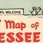Large State Of Tennessee  chuckle  Usa Map Print Poster Circa 1940 - 24  X 80 
