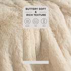 Gentlesoft King Size Plush Blanket 108x90 Beige Sherpa Fleece Warm Cozy