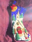 Bucilla Felt Christmas Stocking 18 Inch  Completed Handmade Beaded And Sequined