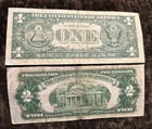 1957 B  1 Silver Certificate  1953 A  2 Dollar Red Seal Note  Nice Bills 