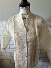 Authentic Filipiniana Women s Barong Tagalog Jusi Sheer Blouse S Beige