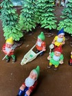 Vintage 1960s Gnomes With Trees Toy Lot Made In Hong Kong B8