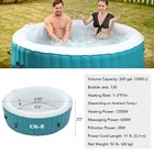 7ft Inflatable Hot Tub Portable 4-6 Person Outdoor Pool Airjets Heater Teal-used