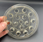 Vintage Clear Glass Flower Frog 5  Diameter With 16 Holes For Vase Top Or Bottom