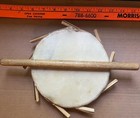 Sakara Clay Talking Frame Drum With Stick Nigerian Yoruba Hausa Pitch Speech Vg 