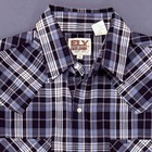 Ely Cattleman Men Medium Blue Plaid Pearl Snap Western Short Sleeve Breathable