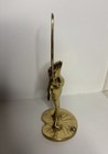 Brass bronze Golfing Frog On Lily Pad With Raised Club Paperweight Figurine 