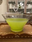 Vtg Blendo Salad Bowl Green Glass Frosted Mid Century Modern