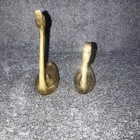 Pair Of Mid Century Modern Solid Brass Swans Vintage Mcm Bookshelf Mantle Decor