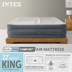 Intex 64953e Deluxe Dual Zone 22  King Sized Air Mattress With Built In Air Pump