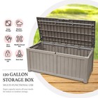 120 Gallon Deck Box Storage Outdoor Patio Chest Organizer Furniture Garden Bench