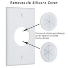 Cable Pass Through Wall Plate With Round Silicone Passthrough For Cables 10pack