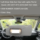 Left Driver Side Sun Visor W  Lights Fits For  Honda Crv 2017-2022 83280tlaa12zb