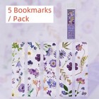 Set Of 5 - Seasons Flowers Bookmarks Readers Reading Gift For Book Lovers