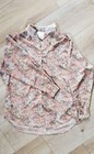 Vintage Floral Button Up Blouse  Lace Collar