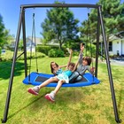 440lb Metal Swing Set With 60  Platform Swing   Frame For Kids Backyard Playset 