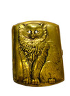 Fabulous  Antique  2 Cat paste Eyes dbl Sided  Compact  Louis Kuppenheim Style  