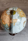 Replogle 12    Globe Raised World Classic Series With Hard Wood Base Mcm  Usa Made