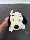 Vintage Dakin Drooper Dog Plush 10  Bean Filled Stuffed Animal 1973 Cream Black