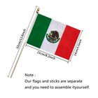 Tsmd Mexico Stick Flag Mexican Small Mini Hand Held Flags 5x8 Inch 12 Pack