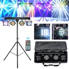 Complete Professional 4-par Stage Led Light Band Wash Dmx System   Stand   Bag
