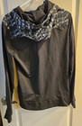 Nwt Adidas Jacket Women s  Sz L Black Grey Climalite 1 4 Zip Pullover Hooded
