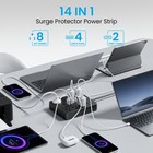 Surge Protector Power Strip  8 Outlets 1250w 10a   6 Usb Charging Ports 2 Usb   