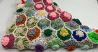 Crocheted Granny Square Throw Blanket Afghan Flowers 28 x31 