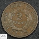 1865 Fancy 5 Copper Two Cent Piece 2c