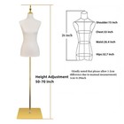 Easehome Dress Form Mannequin 54 -76  Adjustable Beige