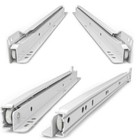 10  - 24  White Epoxy Coated White Euro Drawer Slides Kitchen Closet