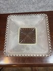 Vintage Art Deco Frost Glass Ceiling Shade Starburst Square 11   Candlewick Edge