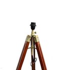 Nautical Brass Antique Nautical Wooden Adjustable Tripod Shade Lamp Stand
