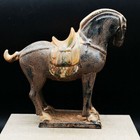 Collect Chinese Tang Dynasty Sancai Pottery War-horse Zodiac Wealth Statue 8 1 